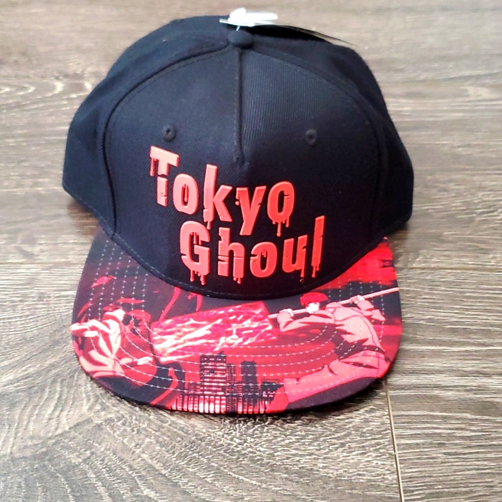 Tokyo Ghoul Anime Logo Sublimated Flat Brim Baseball Cap Snapback Hat